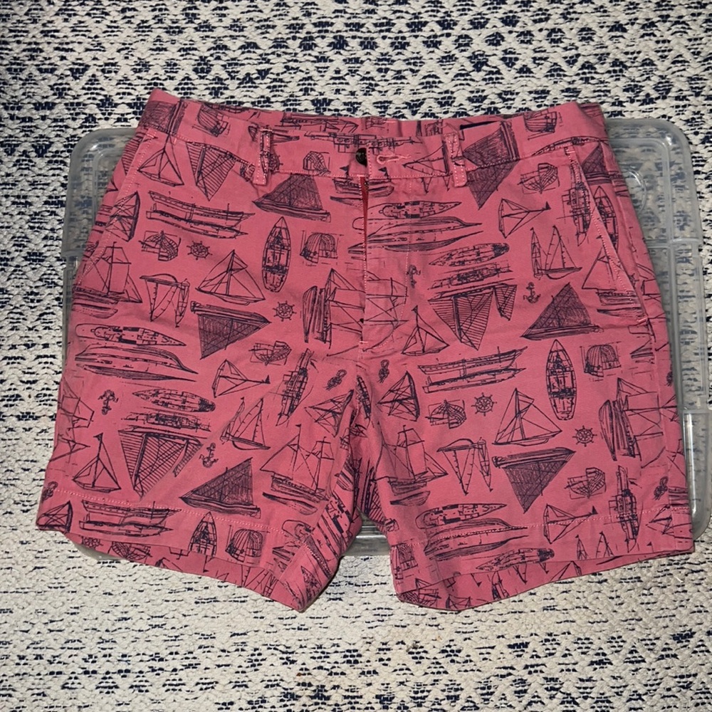 Polo Ralph Lauren Men’s Nautical Sailboat Ship Printed Flat Front Shorts Size 32